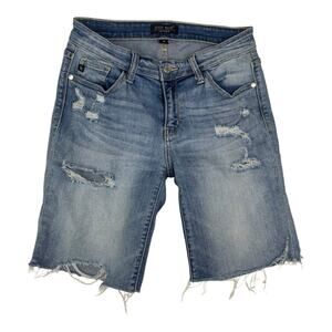 Judy Blue womens size small Denim Shorts jeans Bermuda distressed cut off 8in bl
